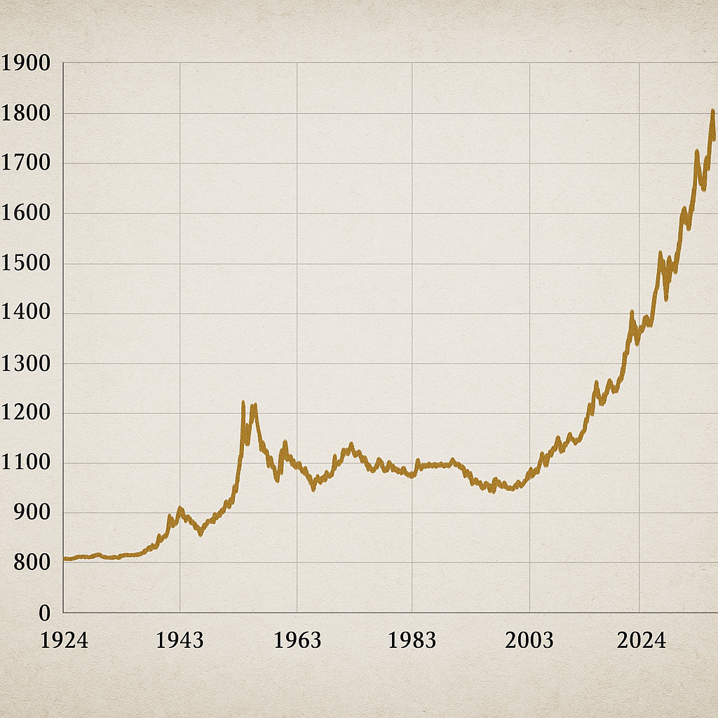 Jak kształtował się kurs złota w ostatnich 100 latach