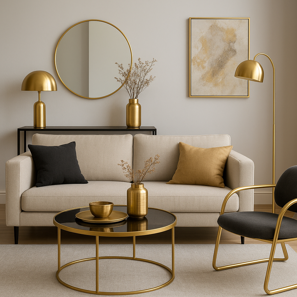 Złote akcenty w nowoczesnym designie i wystroju wnętrz