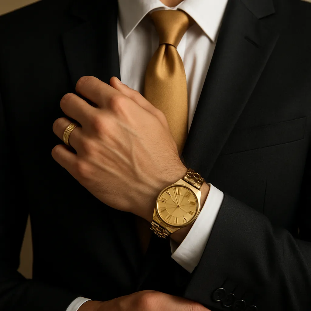 Złoto w modzie męskiej – dodatki, zegarki i biżuteria